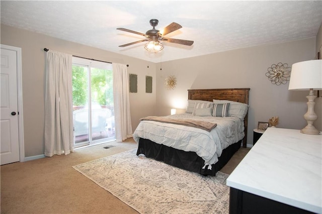 510 Whistlestop Dr, Woodstock, GA 30189 - bedroom with access to outside, light colored carpet, ceiling fan, and baseboards