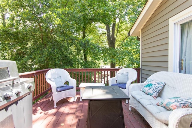 510 Whistlestop Dr, Woodstock, GA 30189 - wooden terrace featuring outdoor lounge area and a grill