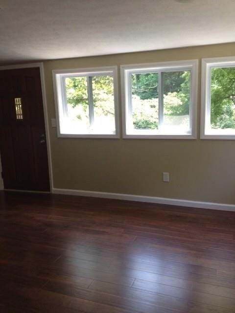 entrance foyer with dark hardwood / wood-style floors