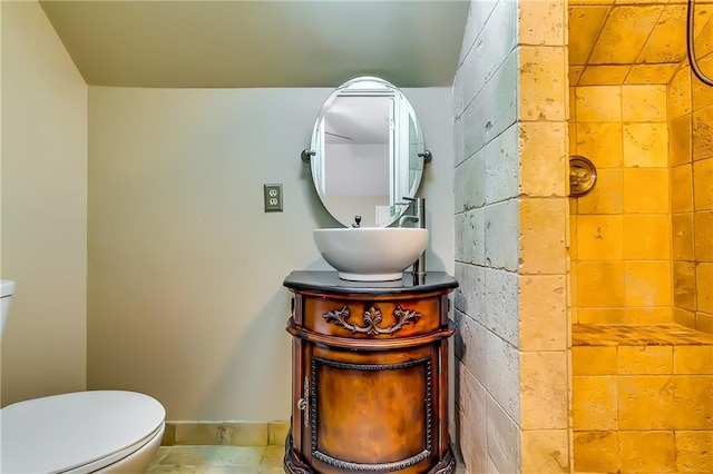 bathroom with toilet and vanity