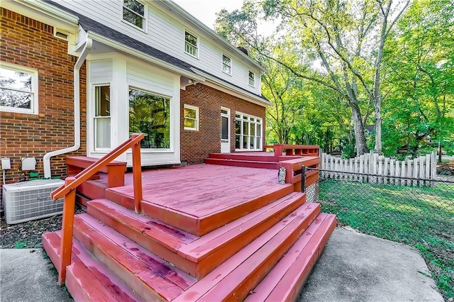 deck featuring central AC unit