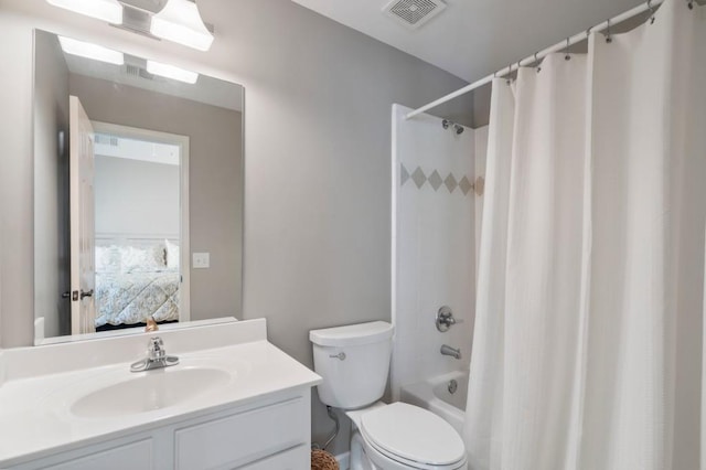 4250 Old Oak Trce, Cumming, GA 30041 - ensuite bathroom featuring vanity, toilet, and shower / bath combo with shower curtain