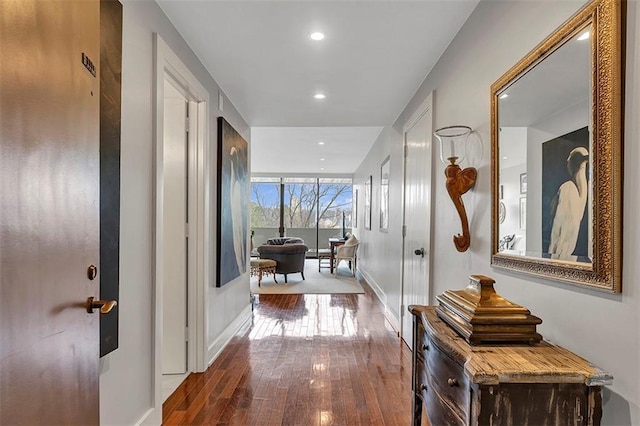 corridor featuring hardwood / wood-style flooring