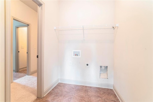 3175 Rock Port Cir, Norcross, GA 30092 - laundry area featuring electric dryer hookup, washer hookup, and baseboards