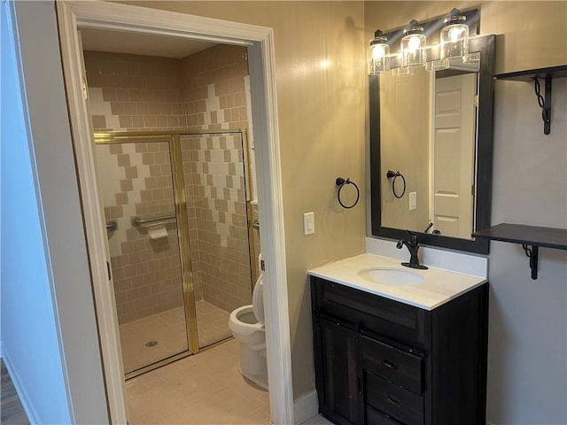 1321 Earle Ct SE, Conyers, GA 30013 - full bathroom featuring a stall shower, toilet, and vanity