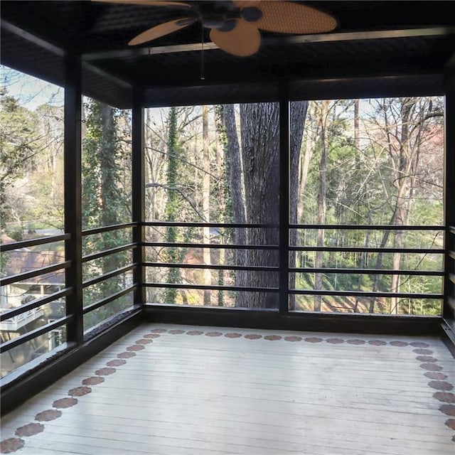 view of unfurnished sunroom