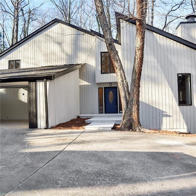 exterior space with a chimney