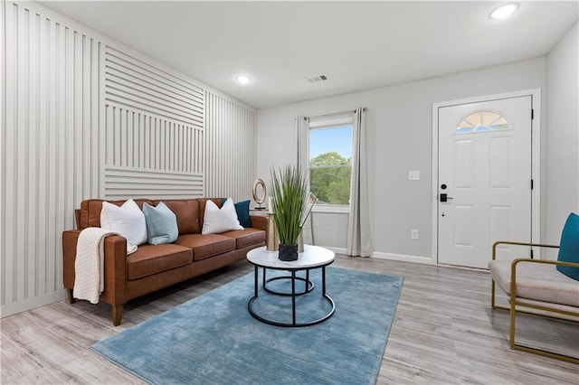 1770 Atherton Dr, Decatur, GA 30035 - living room with baseboards, light wood-style flooring, and recessed lighting