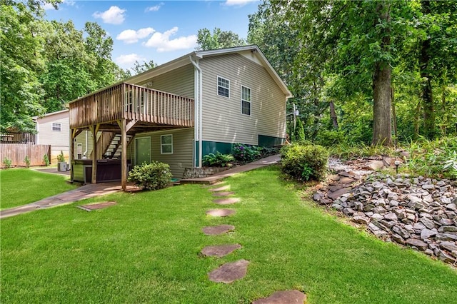 24 Arrow Ct, Lavonia, GA 30553 - back of property with a deck and stairs