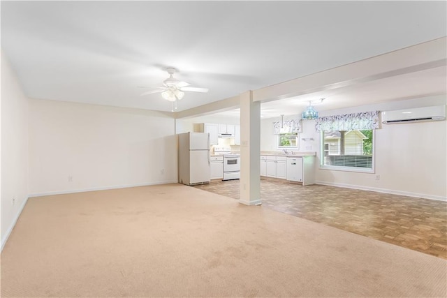 24 Arrow Ct, Lavonia, GA 30553 - unfurnished living room with a wall mounted air conditioner and a ceiling fan