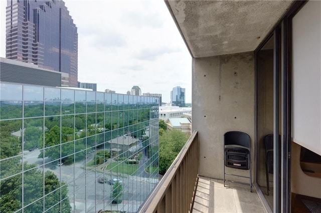 balcony with a city view