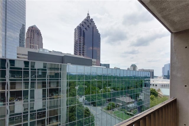 balcony with a city view