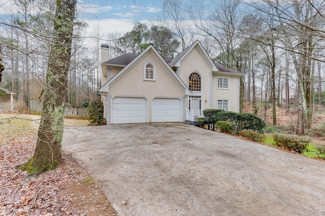 view of property with a garage