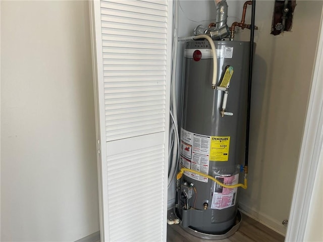 utility room featuring gas water heater