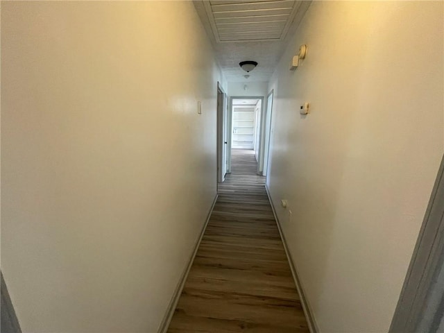 hall featuring wood-type flooring