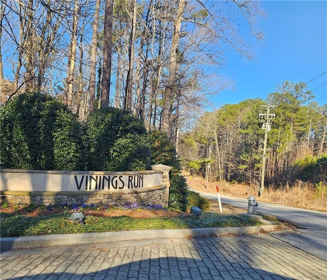 view of community sign