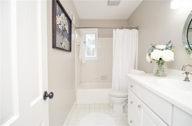 970 Winding Creek Trl, Sandy Springs, GA 30328 - bathroom featuring tile patterned flooring, vanity, and shower / bathtub combination with curtain
