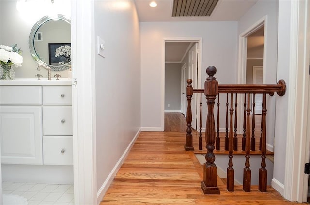 970 Winding Creek Trl, Sandy Springs, GA 30328 - hallway with light wood finished floors and recessed lighting
