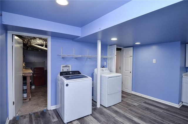 970 Winding Creek Trl, Sandy Springs, GA 30328 - laundry room with washing machine and clothes dryer, wood finished floors, and recessed lighting