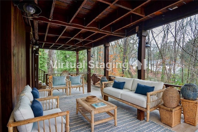 970 Winding Creek Trl, Sandy Springs, GA 30328 - wooden terrace featuring a ceiling fan