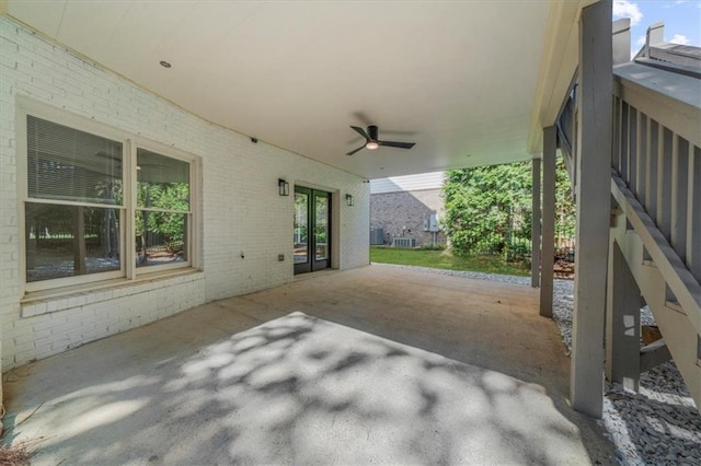 745 Glengate Pl, Atlanta, GA 30328 - view of patio / terrace featuring french doors and ceiling fan
