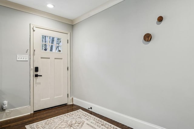 entrance foyer with dark wood-type flooring