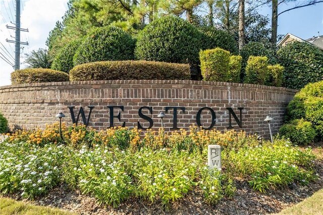 view of community sign