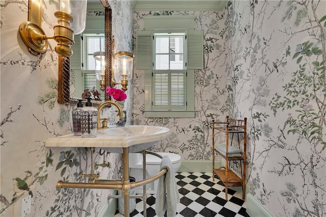 bathroom with sink and toilet