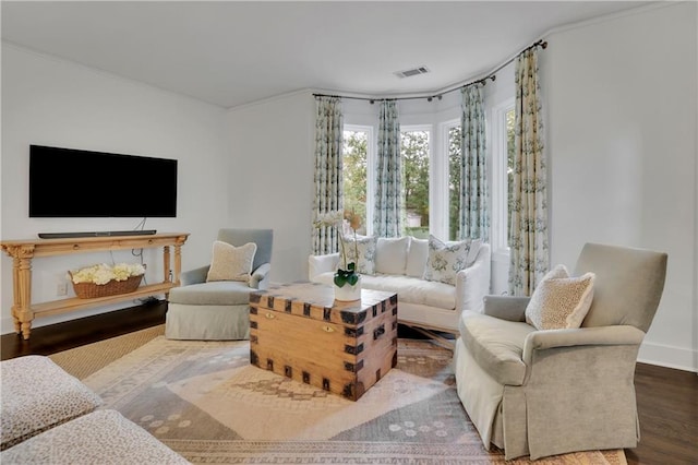 living room featuring hardwood / wood-style floors