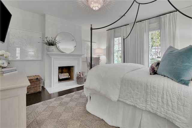 bedroom featuring wood-type flooring