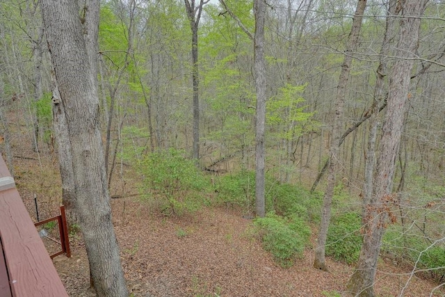 view of landscape featuring a view of trees