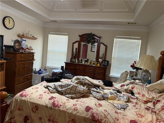 4206 Shoreside Cir, Snellville, GA 30039 - bedroom featuring a tray ceiling and crown molding