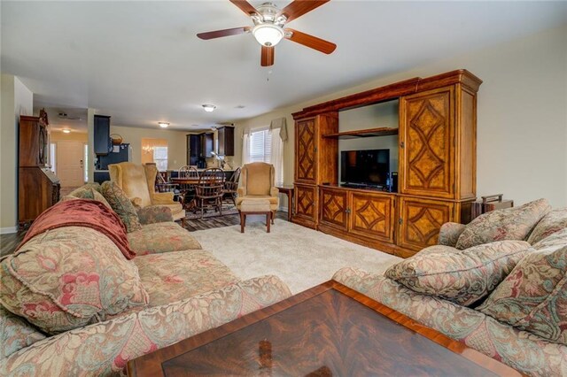110 Baltusrol Way, Covington, GA 30014 - carpeted living room featuring ceiling fan