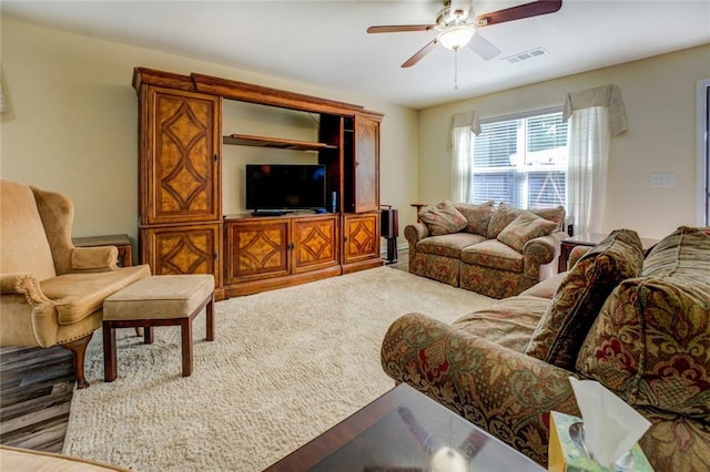 110 Baltusrol Way, Covington, GA 30014 - living area featuring ceiling fan and wood finished floors