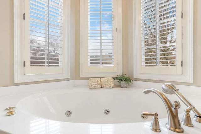 bathroom featuring a washtub