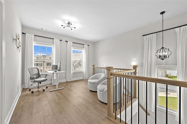 940 Emmett Walk, Alpharetta, GA 30004 - home office featuring wood finished floors and a chandelier