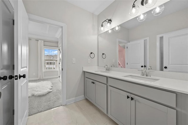 940 Emmett Walk, Alpharetta, GA 30004 - bathroom with double vanity and tile patterned flooring