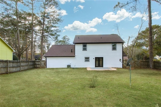 8914 Gardener Dr, Jonesboro, GA 30238 - rear view of property with roof with shingles, a patio area, central AC, and a gate