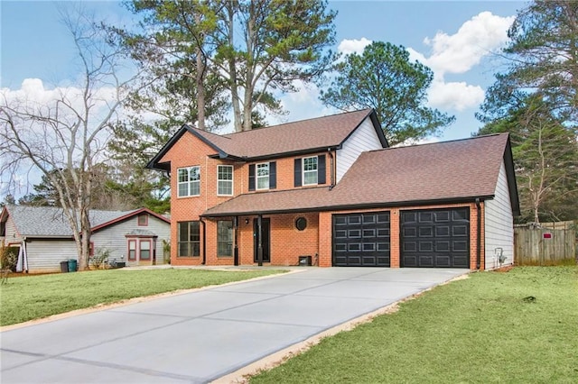 8914 Gardener Dr, Jonesboro, GA 30238 - view of front of property featuring an attached garage, concrete driveway, brick siding, and roof with shingles