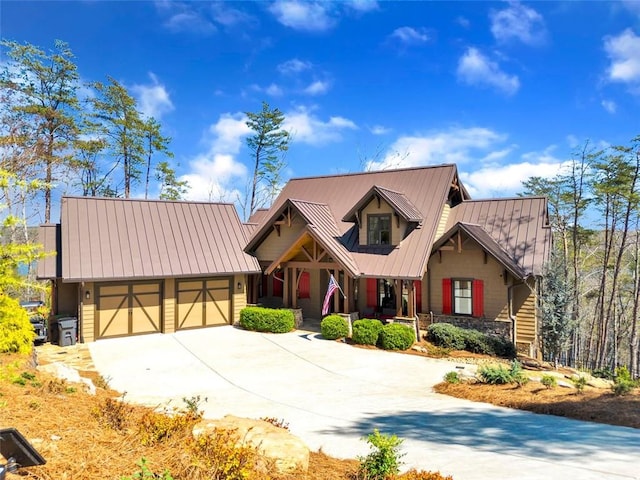 craftsman-style house with a garage