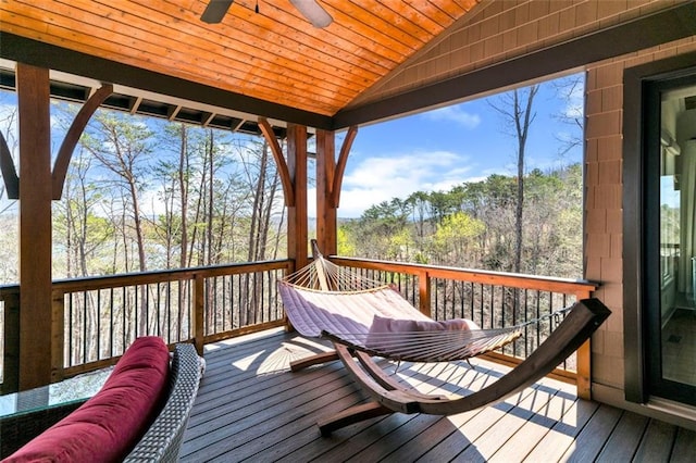 deck featuring ceiling fan