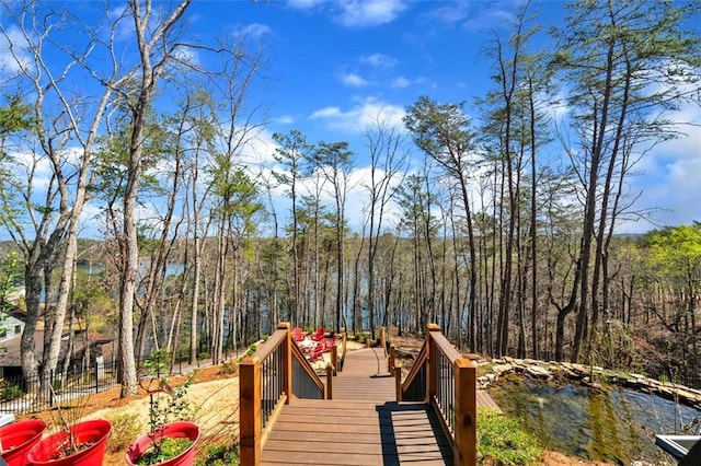 view of dock area