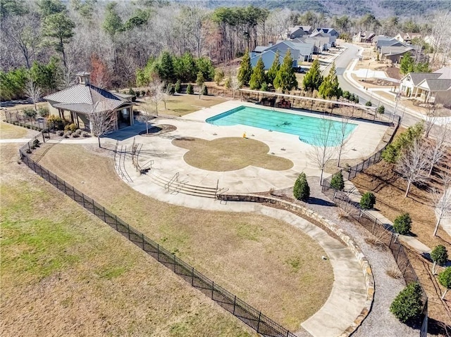 view of swimming pool featuring a gazebo and a patio area