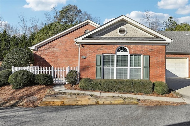 view of side of property featuring a garage