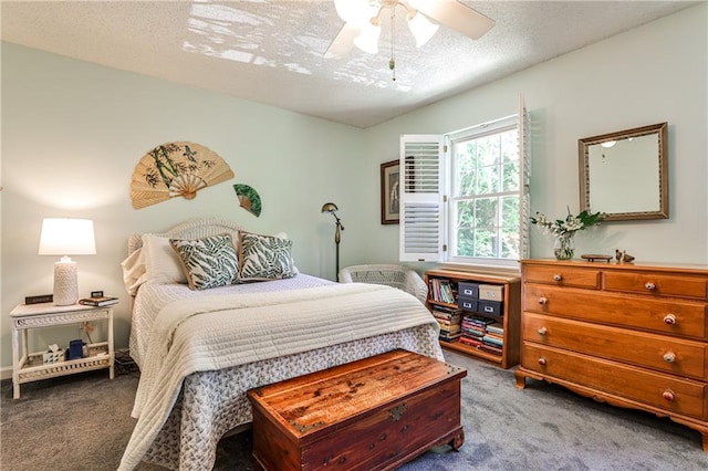 1750 Clairmont Rd Unit 35, Decatur, GA 30033 - bedroom with carpet floors, a textured ceiling, and ceiling fan