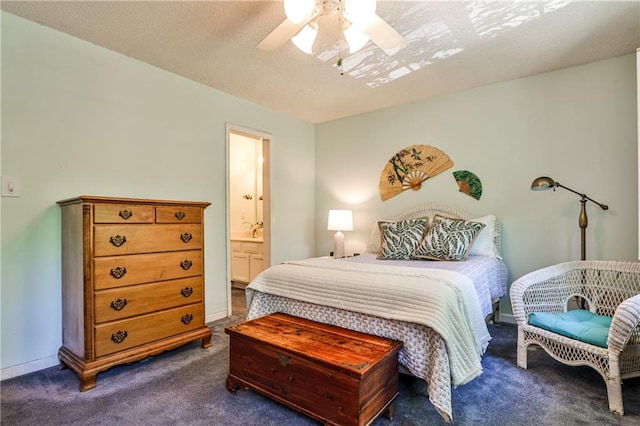 1750 Clairmont Rd Unit 35, Decatur, GA 30033 - bedroom with carpet, ceiling fan, and ensuite bathroom