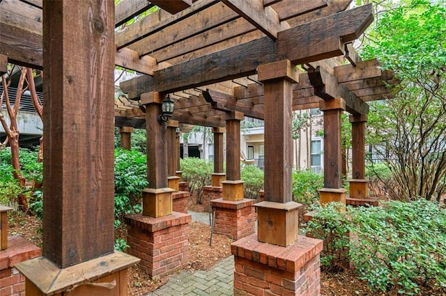 view of patio with a pergola