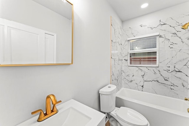 2128 Hosea L Williams Dr NE, Atlanta, GA 30317 - bathroom featuring shower / tub combination and recessed lighting