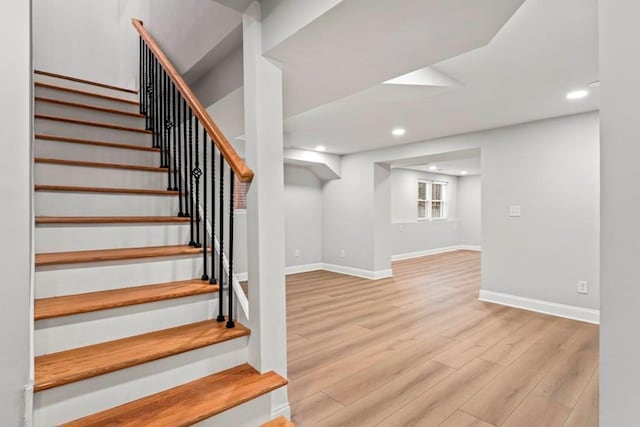 2128 Hosea L Williams Dr NE, Atlanta, GA 30317 - stairs featuring wood finished floors and recessed lighting