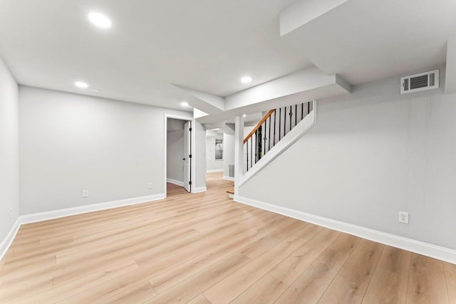 2128 Hosea L Williams Dr NE, Atlanta, GA 30317 - finished basement featuring light wood-type flooring, recessed lighting, and stairs